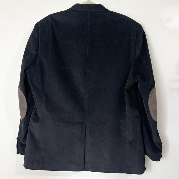 Lauren Ralph Lauren Corduroy Blazer Sport Coat Black Elbow Patches Men’s 43R - Picture 3 of 10